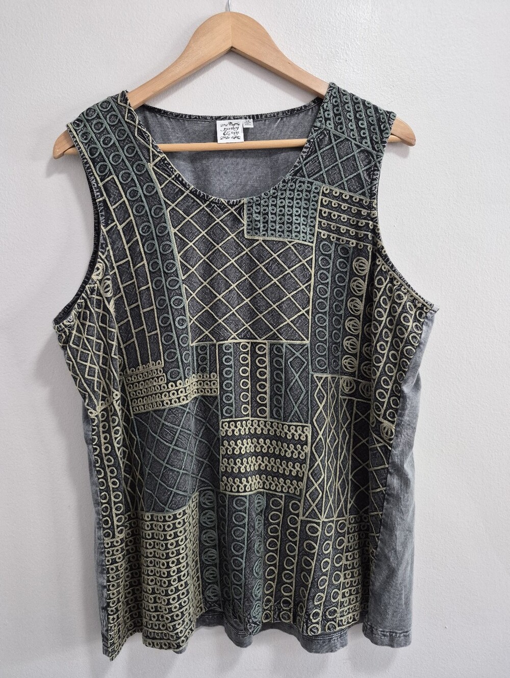 Parsley & Sage Embroidered Boho Tank Top Size 1X